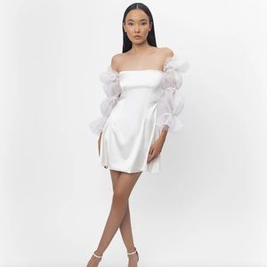Lurelly White Cloud Silk Dress